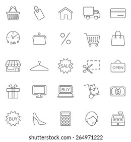 Shopping line  icons set. Vector