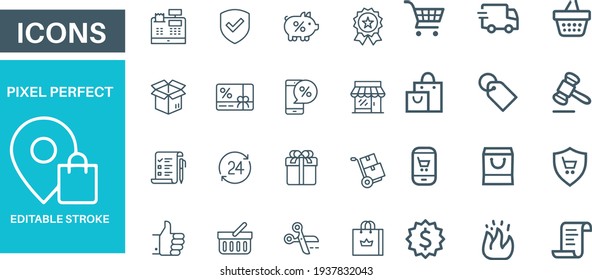 Shopping Line icons vector design 