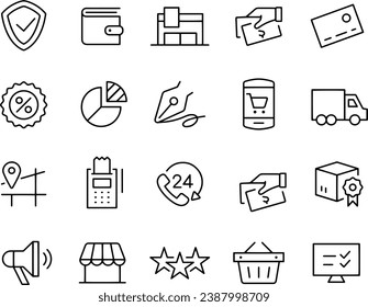 Shopping line Icons vector design