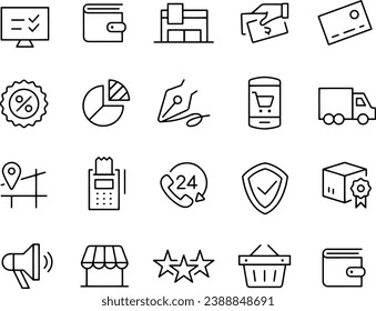 Shopping line Icons vector design