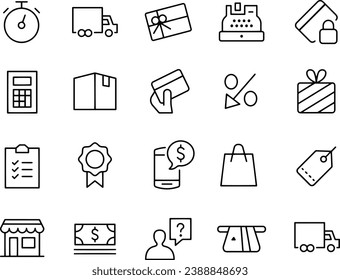 Shopping line Icons vector design