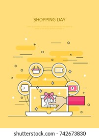 Shopping Line Illustration