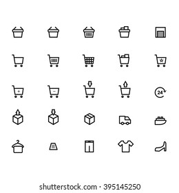 Shopping line vector collection