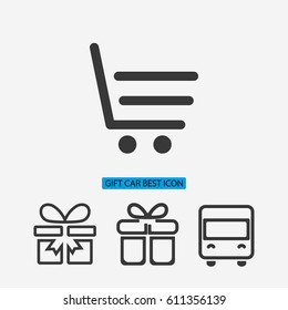 shopping line vector icon
