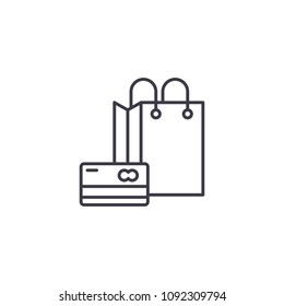 Shopping linear icon concept. Shopping line vector sign, symbol, illustration.