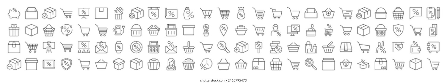 Shopping Linear Icon. Perfect for design, infographics, web sites, apps. 