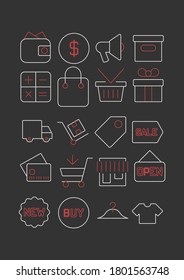 Juego de iconos lineales de compras 2. Versión de línea