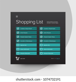 Shopping List App Web UX UI Design