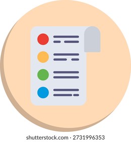 Lista de compras Icono de estilo de círculo plano