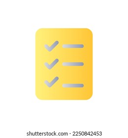 Shopping list flat gradient color ui icon. Remembering items to shop. Online marketplace. Simple filled pictogram. GUI, UX design for mobile application. Vector isolated RGB illustration