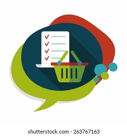 shopping list flat icon with long shadow,eps10