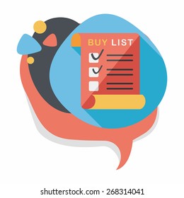 shopping list flat icon with long shadow,eps10