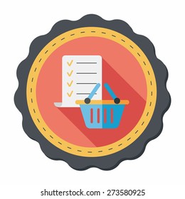 shopping list flat icon with long shadow,eps10