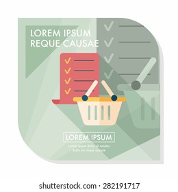 shopping list flat icon with long shadow,eps10
