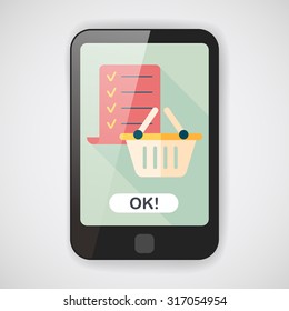 shopping list flat icon with long shadow,eps10