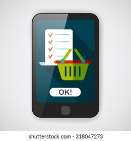 shopping list flat icon with long shadow,eps10