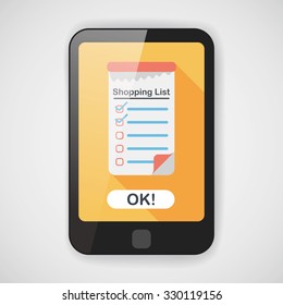 shopping list flat icon with long shadow,eps10