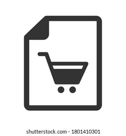 Icono de vector plano de lista de compras