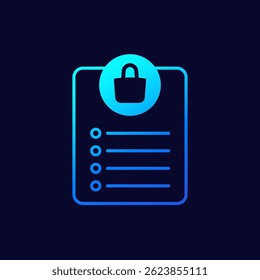 formulário de lista de compras, design de vetor escuro