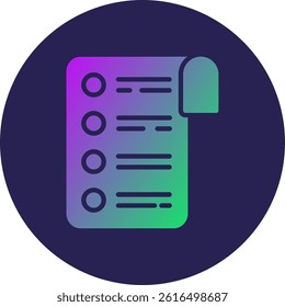 Shopping list Glyph Circle Gradient Icon