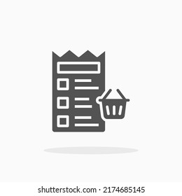 Shopping List glyph icon. Can be used for digital product, presentation, print design and more.