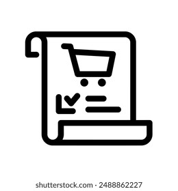 Shopping list icon design. Perfect for e-commerce, inventory management and shopping list applications. Universal symbol for organizing and managing grocery items.