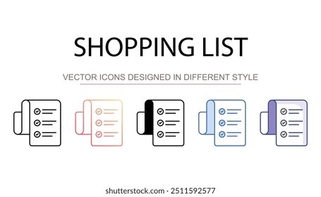 Shopping List icon design with white background stock illustration