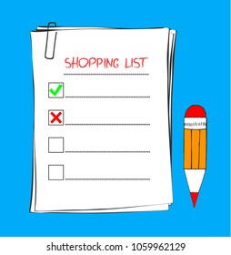 Shopping List Icon Doodle Sketch Lines Stock Vector (Royalty Free ...