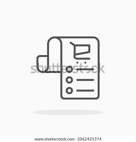 Shopping List icon. Editable Stroke and pixel perfect. Outline style. Vector illustration. Enjoy this icon for your project.