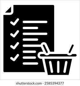 Shopping List Icon Element For Design