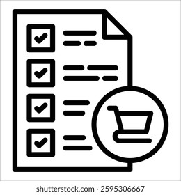 Shopping List Icon Element For Design
