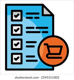Shopping List Icon Element For Design