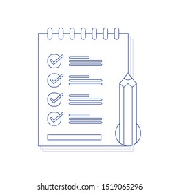 Shopping list icon with flat style. Concept of line icon