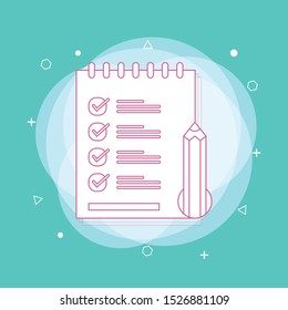 Shopping list icon with flat style. Concept of line icon