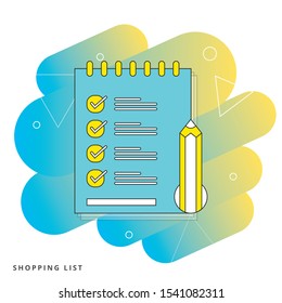 Shopping list icon with flat style