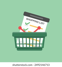 Shopping list icon in flat style. Memo pages vector illustration on isolated background. Daily planner sign business concept.