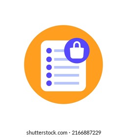 shopping list icon, flat vector design