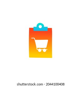 shopping list icon in gradient color style, isolated on white background 