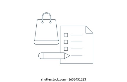 Shopping list icon for grocery planning and tasks
