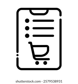 Shopping List Icon in Line Style