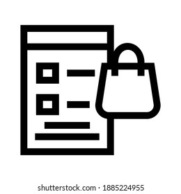 shopping List  icon or logo isolated sign symbol vector illustration - high quality black style vector icons

