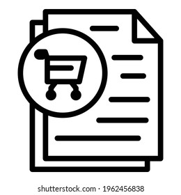 Shopping list icon. Outline Shopping list vector icon for web design isolated on white background