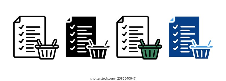 Shopping List Icon Set Multiple Style Collection