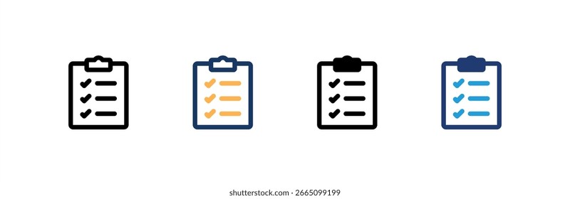 Ícone Lista de compras define várias coleções de estilos. Ilustração vetorial.