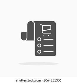 Shopping List icon. Solid or Glyph style. Vector illustration. Enjoy this icon for your project.