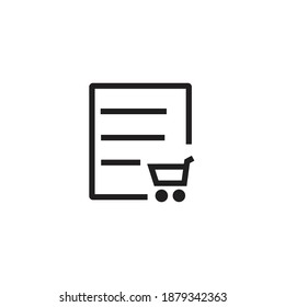 shopping list icon, vector illustration on white backgroun.