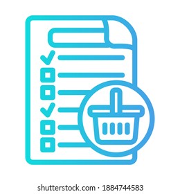 Shopping List icon vector illustration in gradient style for any projects, use for website mobile app presentation