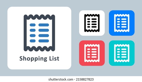 Shopping List icon - vector illustration . Invoice, Payment, Receipt, Shopping, Document, List, Order, line, outline, flat, icons .