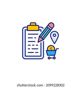 shopping list icon in vector. Logotype