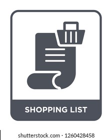 shopping list icon vector on white background., shopping list simple element illustration